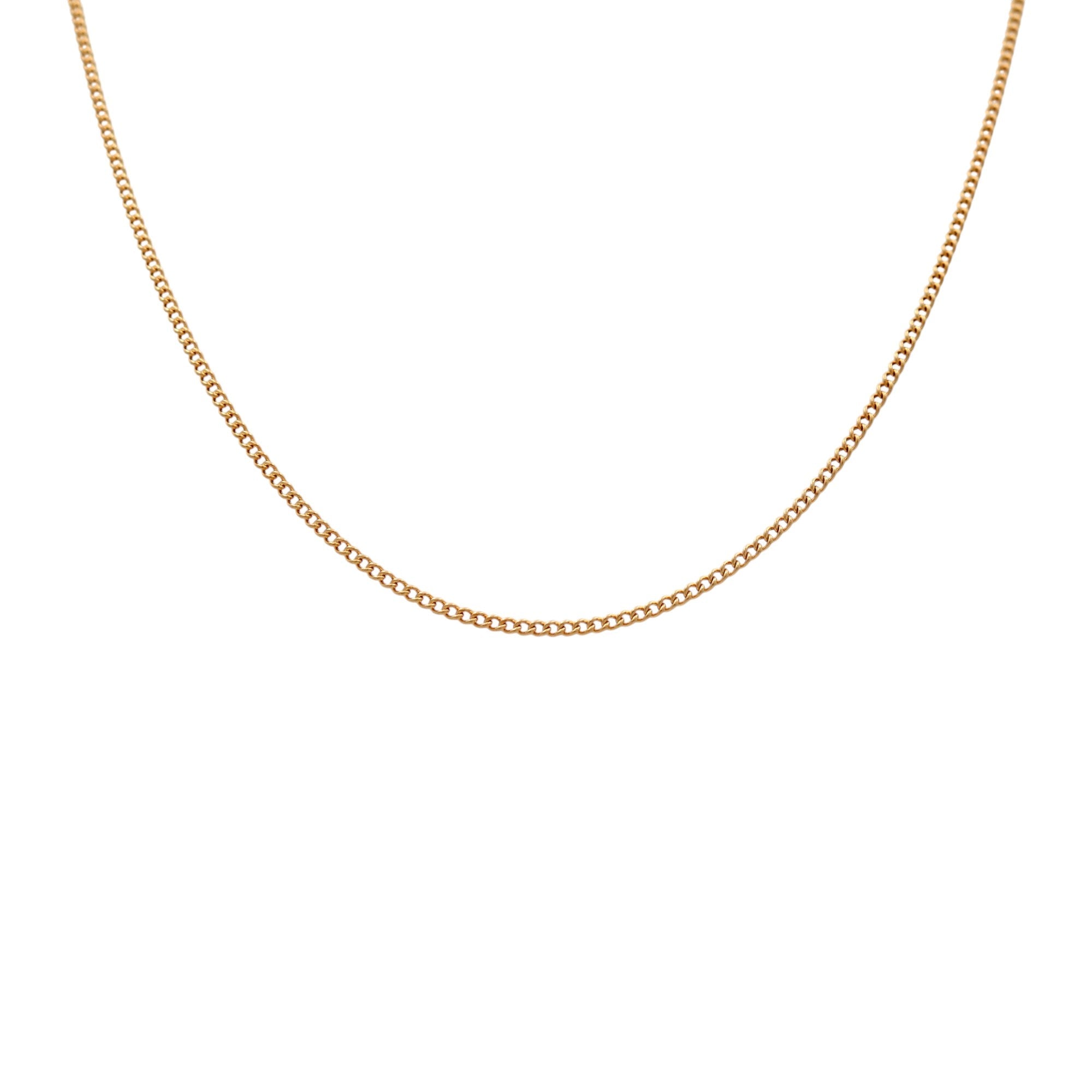 14K Yellow Gold Hollow Cuban Link Chain 2mm, 16in, 3 g