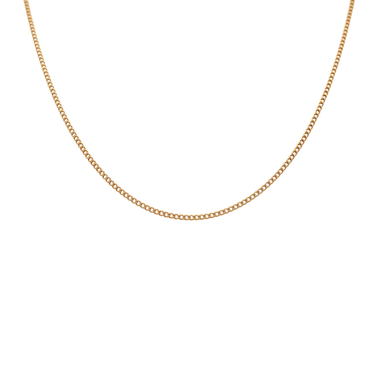 14K Yellow Gold Hollow Cuban Link Chain 18" - Miral Jewelry