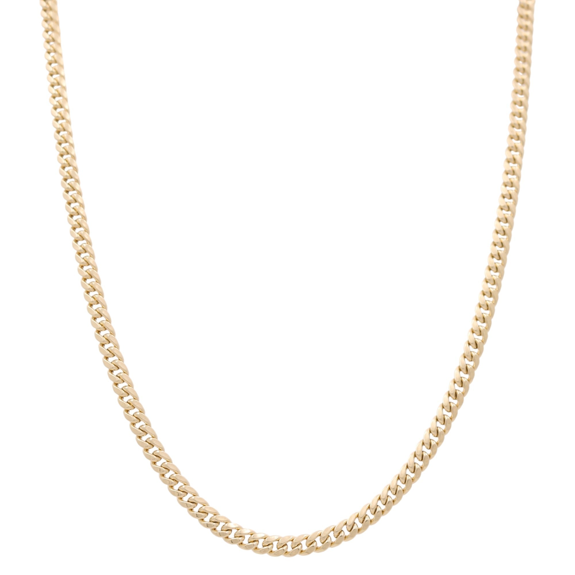 14K Yellow Gold Hollow Cuban Link Chain 24" - Miral Jewelry