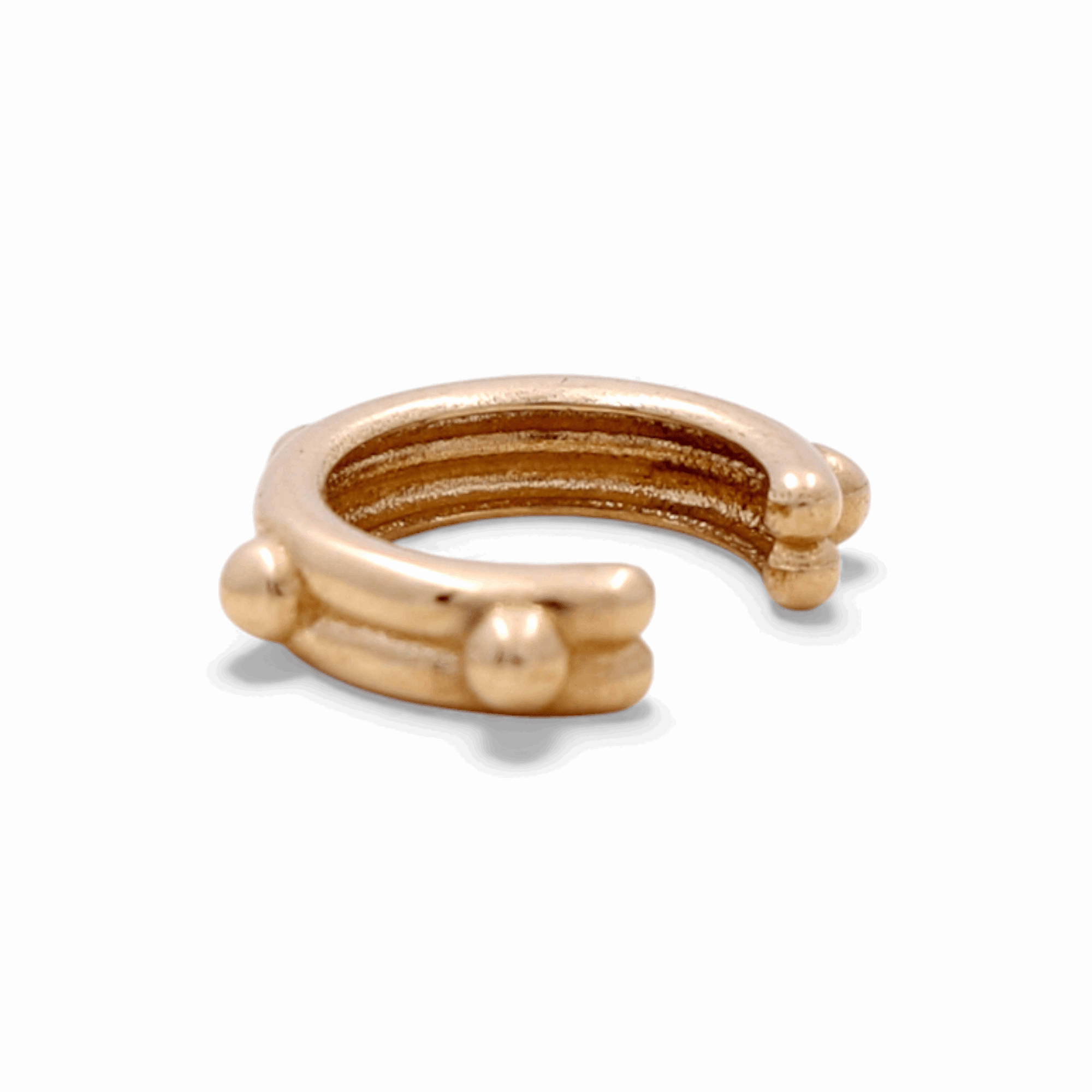 14K Yellow Gold Hoop Piercing Earrings - Miral Jewelry