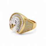 14k Yellow Gold Horse Fashion Men's Ring - Miral Jewelry