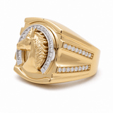 14k Yellow Gold Horse Fashion Men's Ring - Miral Jewelry