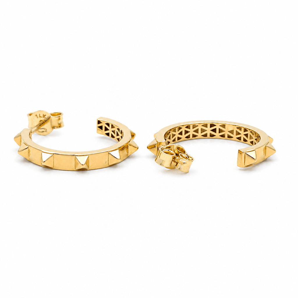 14K Yellow Gold Huggie Earrings - Miral Jewelry