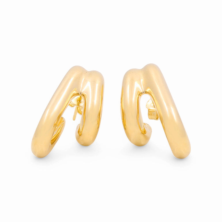 14K Yellow Gold Huggie Earrings - Miral Jewelry