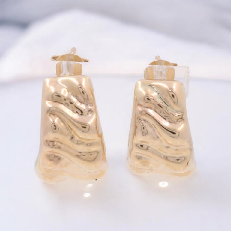 14K Yellow Gold Huggie Earrings - Miral Jewelry