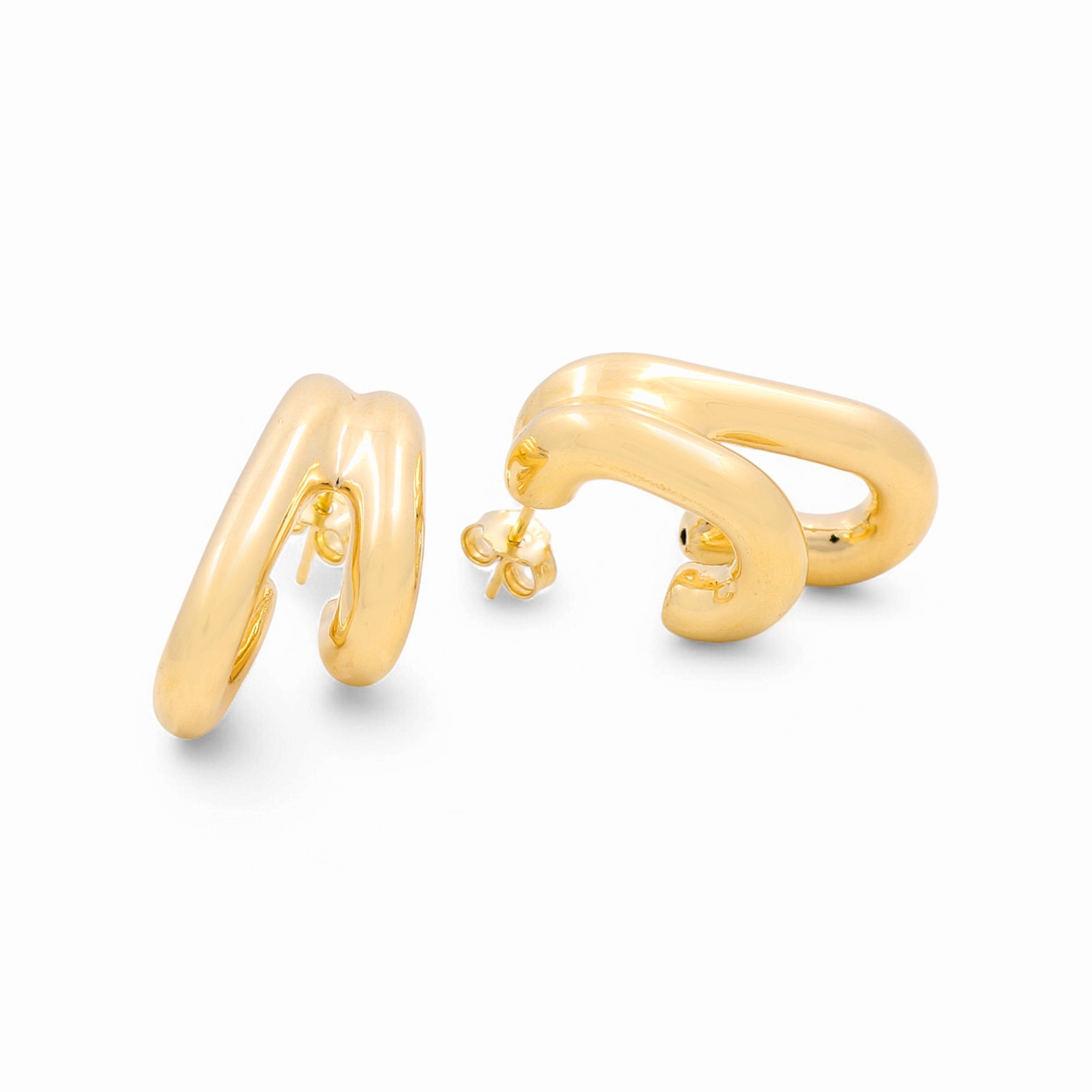 14K Yellow Gold Huggie Earrings - Miral Jewelry