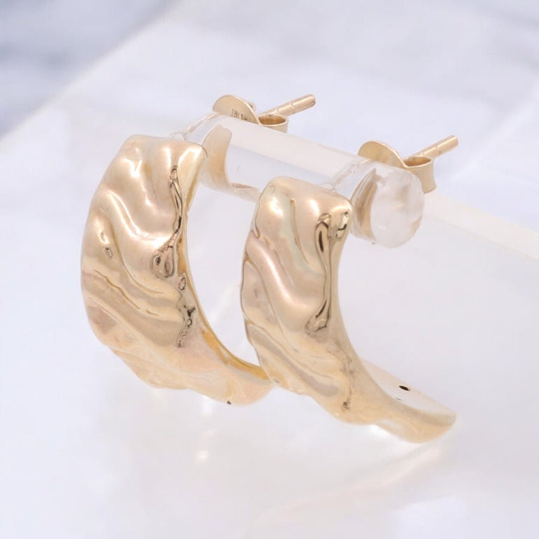 14K Yellow Gold Huggie Earrings - Miral Jewelry