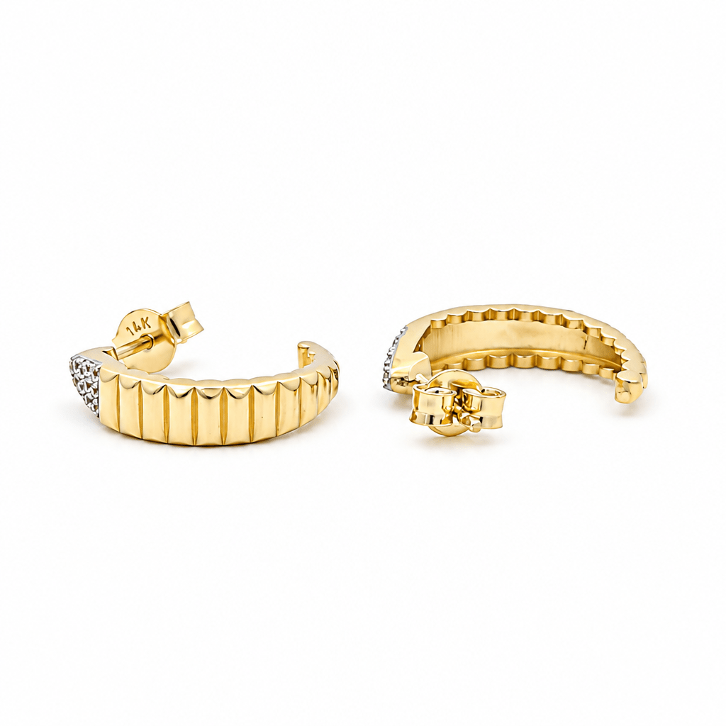 14K Yellow Gold Huggie Earrings - Miral Jewelry