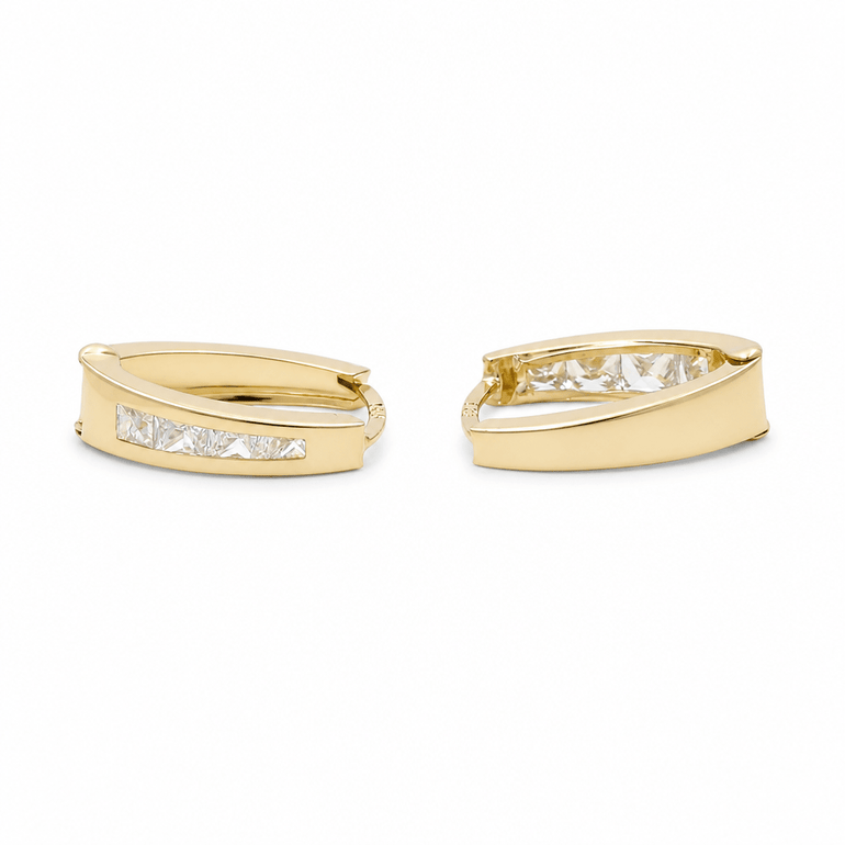 14K Yellow Gold Huggie Earrings - Miral Jewelry