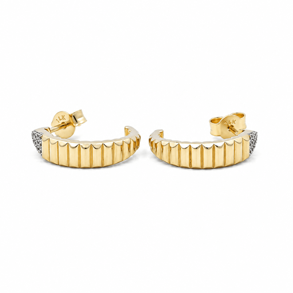 14K Yellow Gold Huggie Earrings - Miral Jewelry