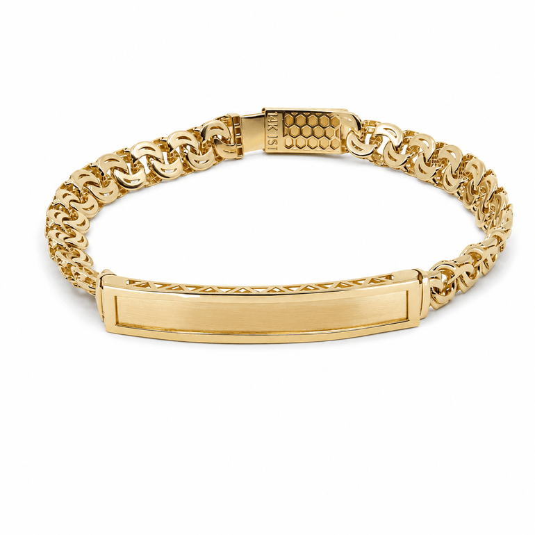 14K Yellow Gold Id Bracelet - Miral Jewelry