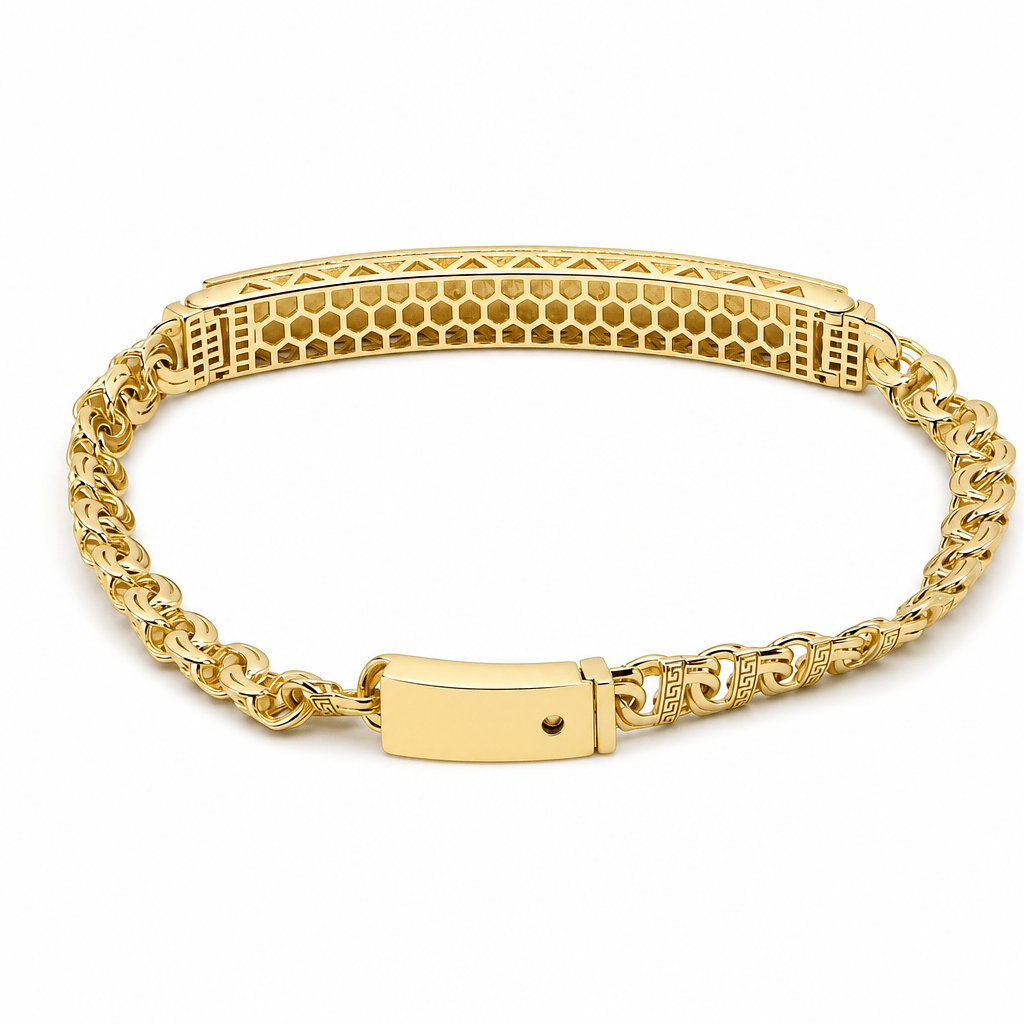 14K Yellow Gold Id Bracelet Women's - Miral Jewelry