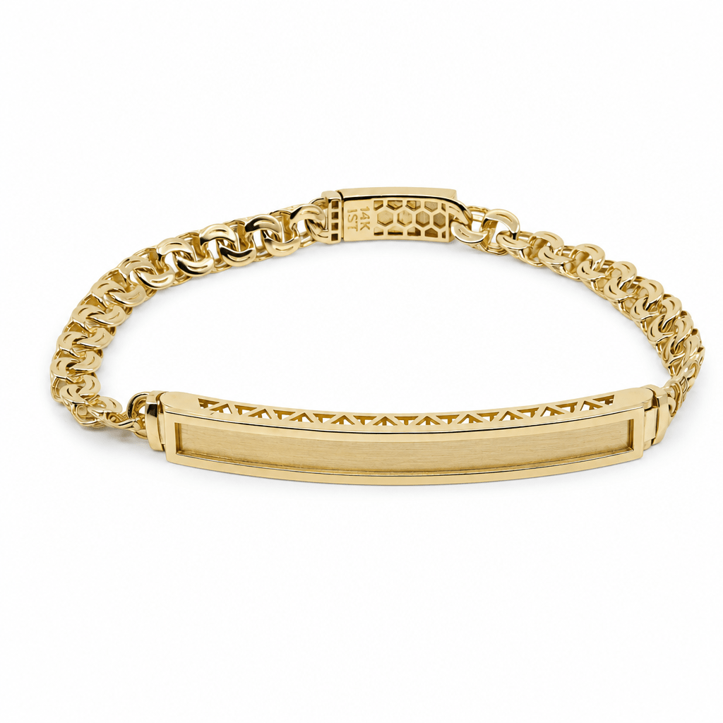 14K Yellow Gold Id Bracelet Women's - Miral Jewelry