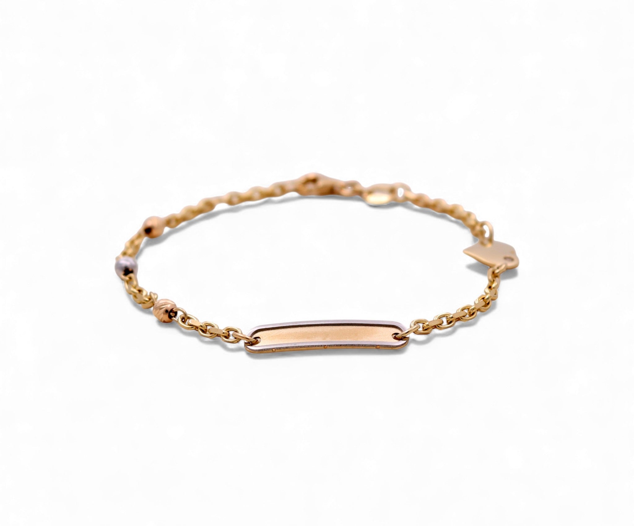 14K Yellow Gold ID Heart Bracelet Kid - Miral Jewelry