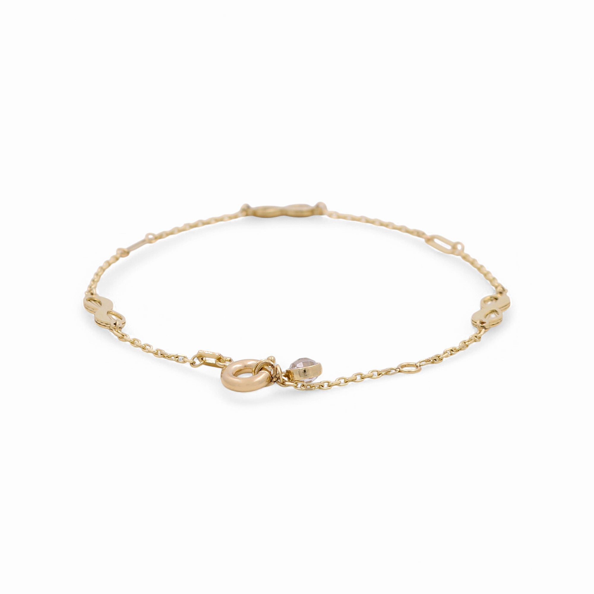 14K Yellow Gold Infinity Center Bracelet 7in, 2.6 g – view 2