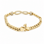 14K Yellow Gold Infinity Heart Bracelet – 7.5" - Miral Jewelry