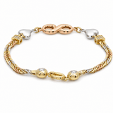 14K Yellow Gold Infinity Tri Color Bracelet – 7.5" - Miral Jewelry