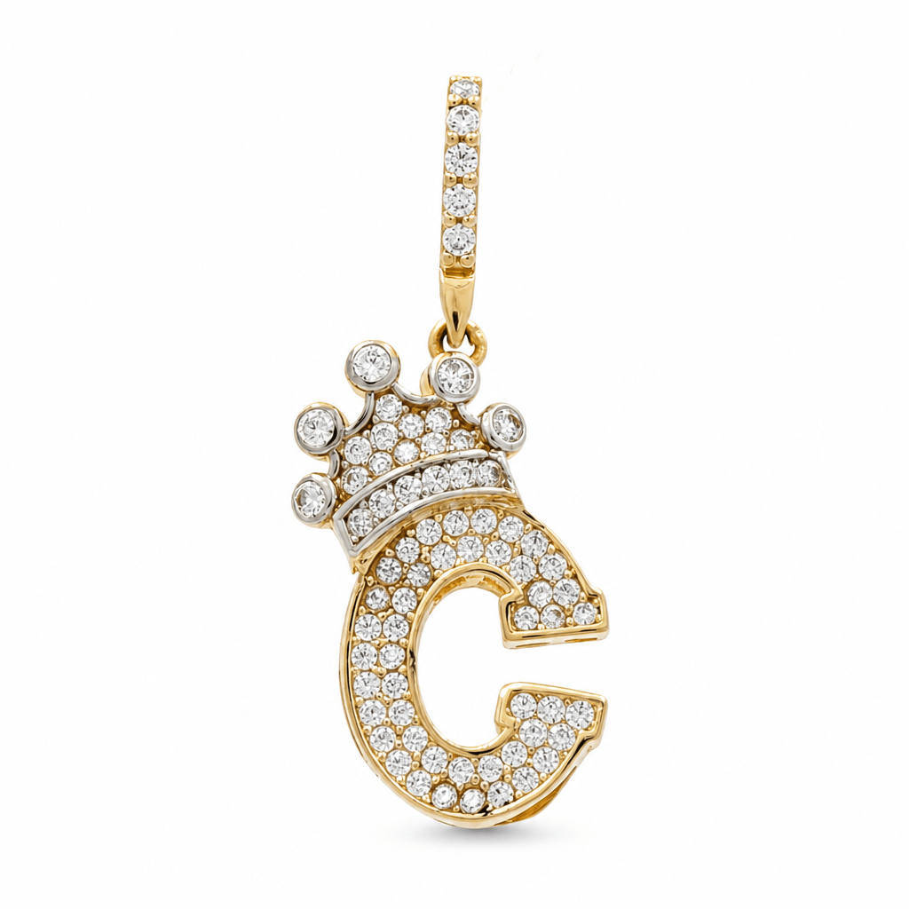 14K Yellow Gold Inicial C Pendant - Miral Jewelry