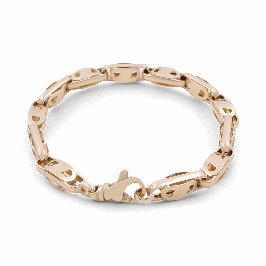 14K Yellow Gold Men's Italian Link Bracelet 8in, 12.9 g – view 2