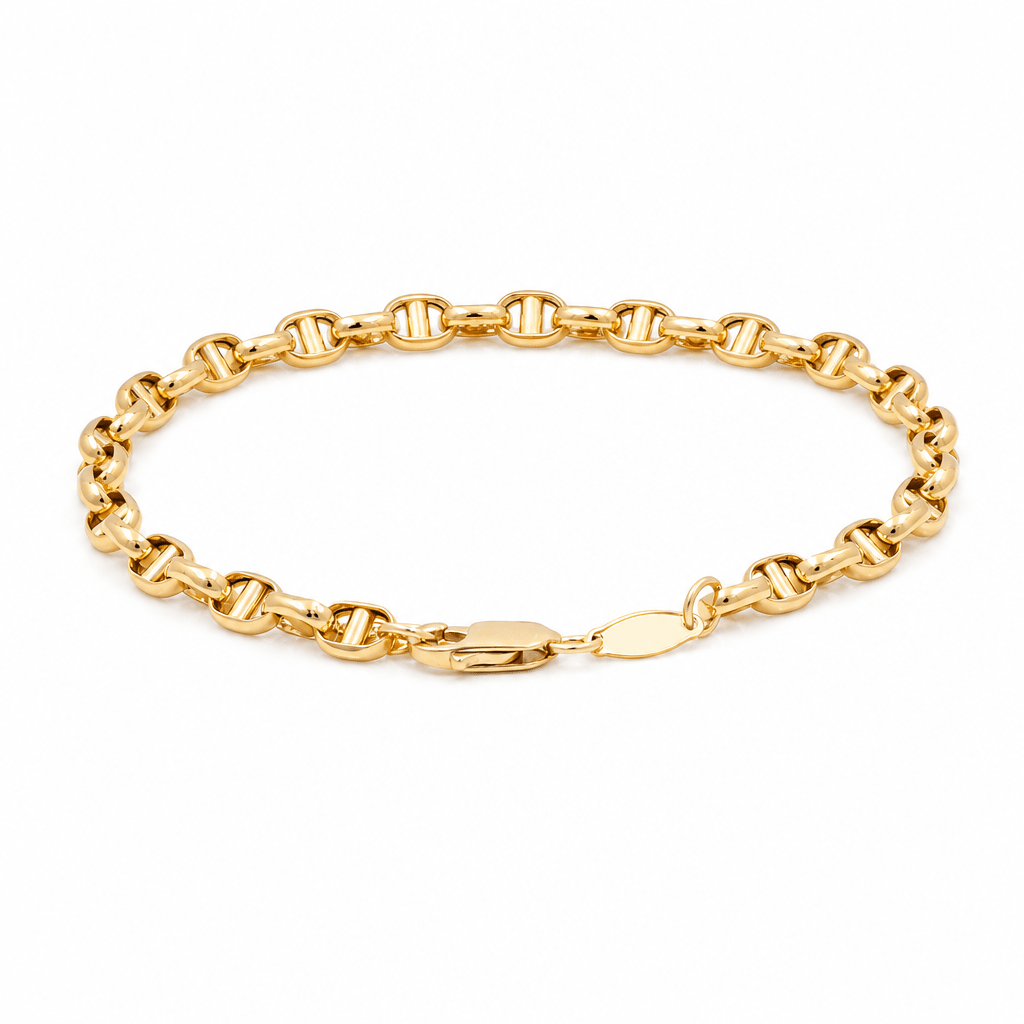 14K Yellow Gold Italian Link Bracelet Women's - Miral Jewelry