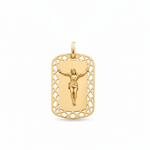 14K Yellow Gold Jesus Medal Pendant - Miral Jewelry