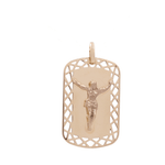 14K Yellow Gold Jesus Medal Pendant - Miral Jewelry