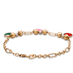 14K Yellow Gold Kind Charms Bracelet - Miral Jewelry
