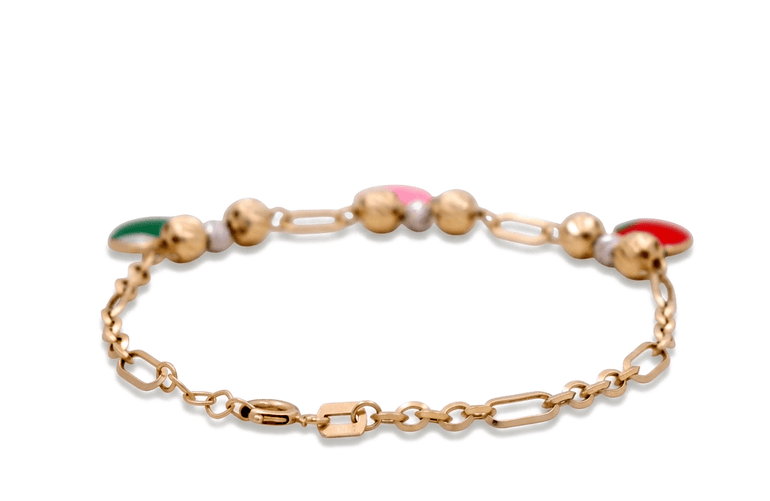 14K Yellow Gold Kind Charms Bracelet - Miral Jewelry