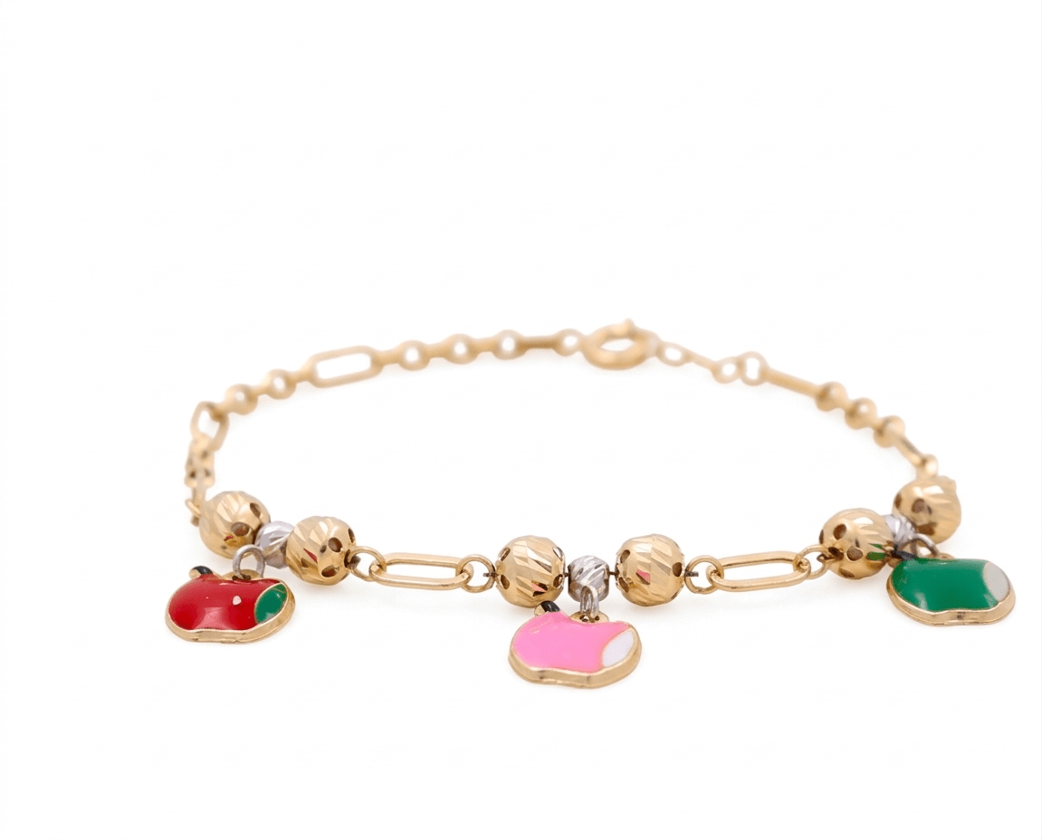 14K Yellow Gold Kind Charms Bracelet - Miral Jewelry