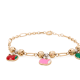 14K Yellow Gold Kind Charms Bracelet - Miral Jewelry