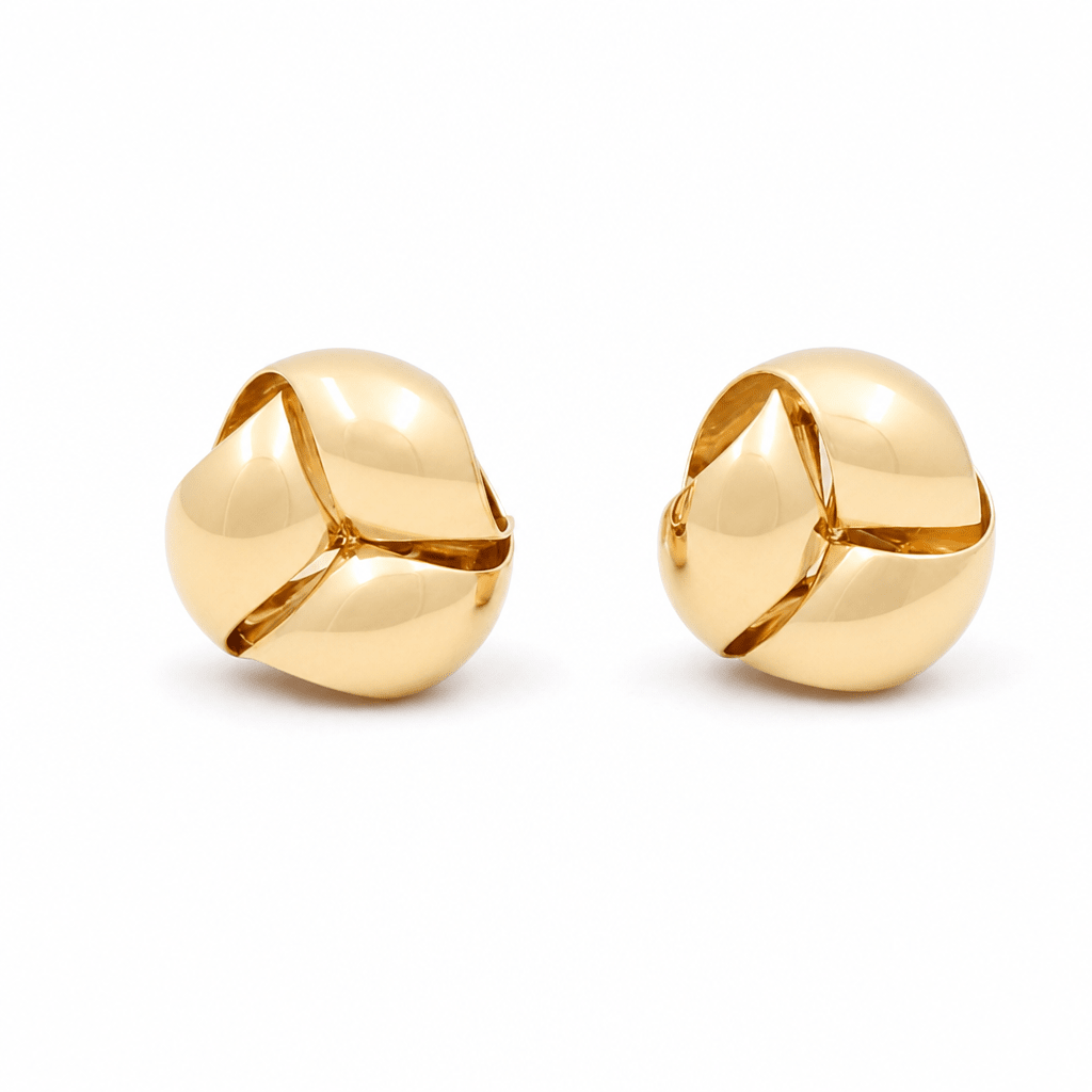 14K Yellow Gold Knot Earrings - Miral Jewelry