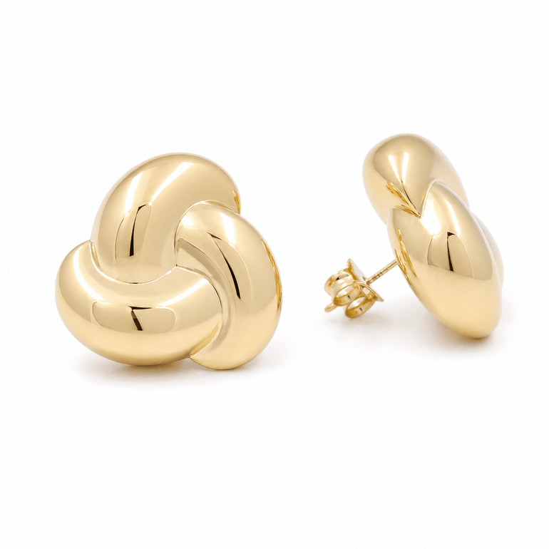 14K Yellow Gold Knot Earrings - Miral Jewelry