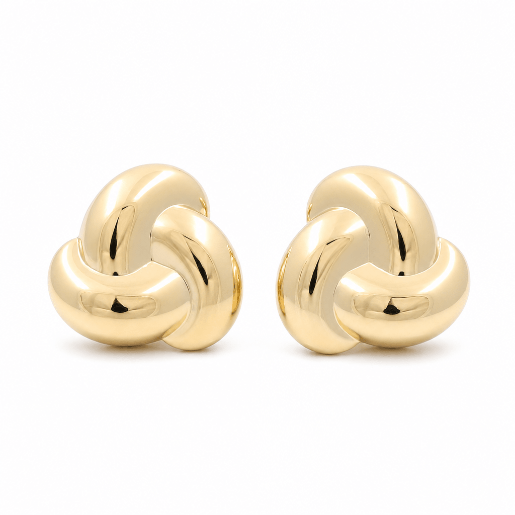 14K Yellow Gold Knot Earrings - Miral Jewelry