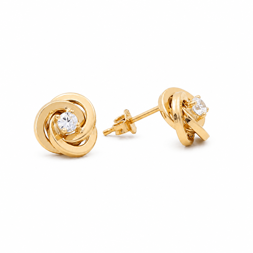 14K Yellow Gold Knot Earrings - Miral Jewelry