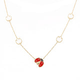 14k Yellow Gold Lady Bug Necklaces 18" - Miral Jewelry