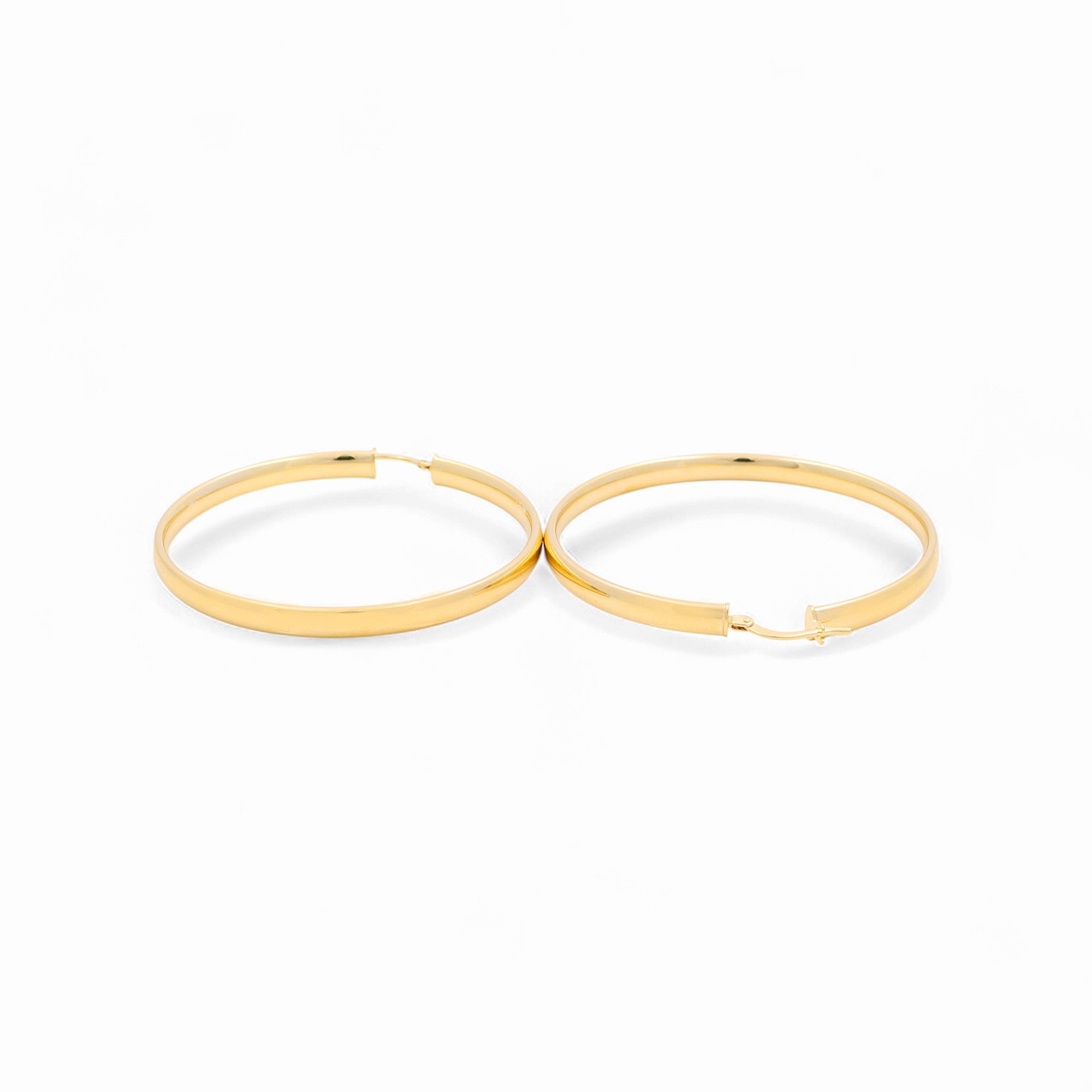 14K Yellow Gold Large Hoop Earrings - Miral Jewelry
