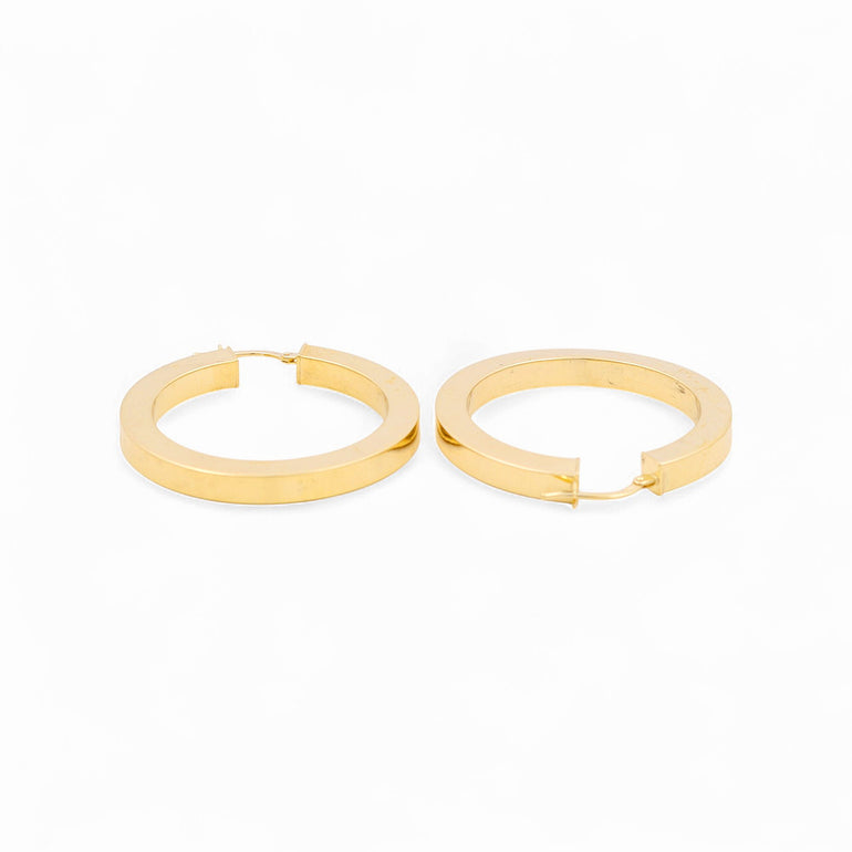 14K Yellow Gold Large Hoop Earrings - Miral Jewelry