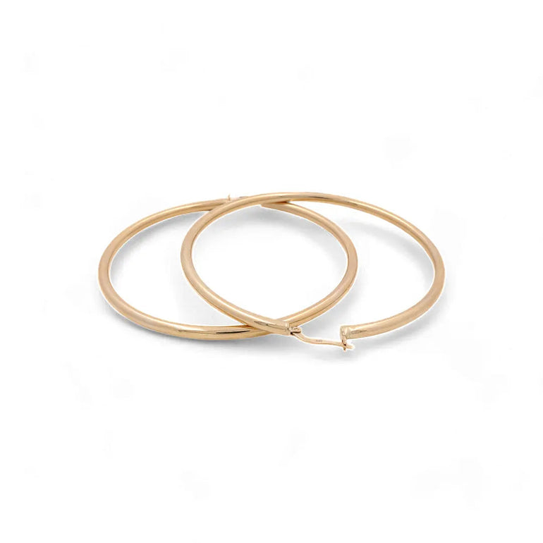 14K Yellow Gold Large Hoop Women's Earrings - Miral Jewelry