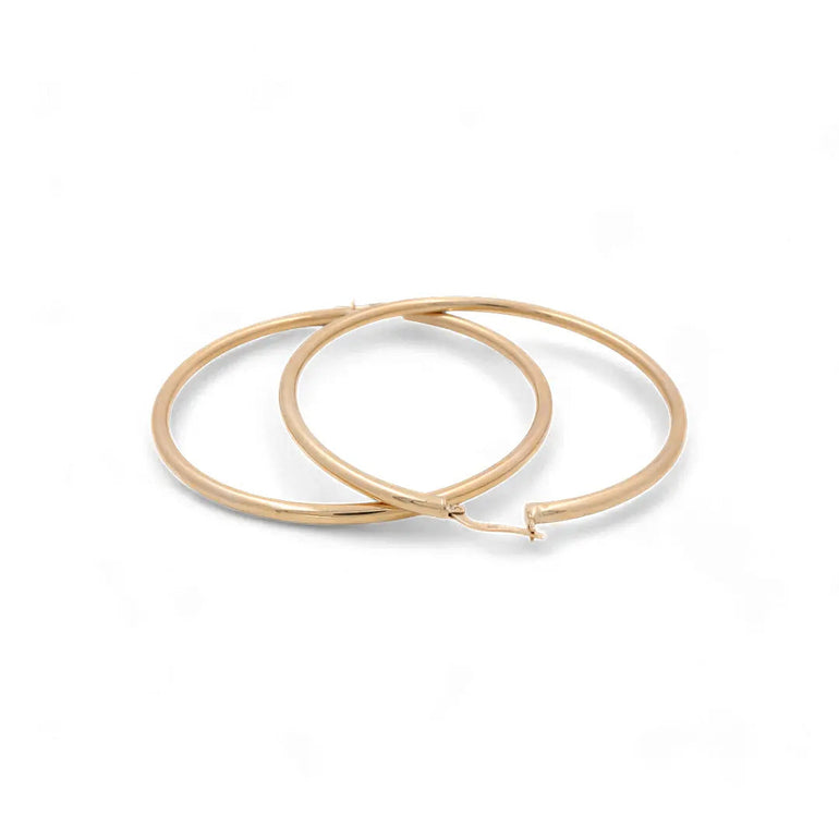 14K Yellow Gold Large Hoop Women's Earrings - Miral Jewelry