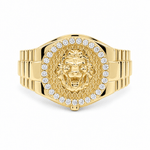 14k Yellow Gold Lion Fashion Ring Men's - Miral Jewelry