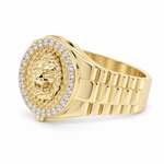 14k Yellow Gold Lion Fashion Ring Men's - Miral Jewelry