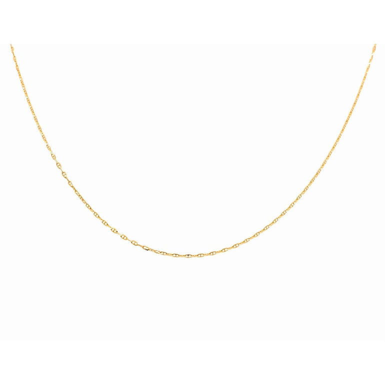 14K Yellow Gold Mariner Link Chain 1mm, 16in, 1.7 g