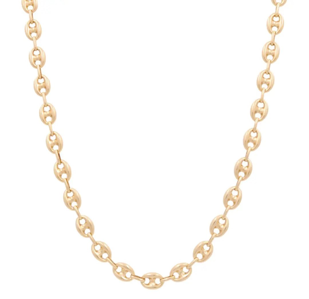 14K Yellow Gold Puffed Mariner Link Chain 9mm, 24in, 26.7 g