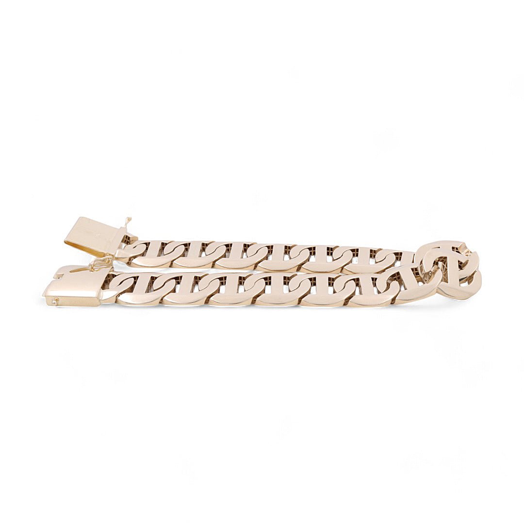 14K Yellow Gold Men's Mariner Link Bracelet 8.5in, 27.8 g