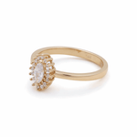 14K Yellow Gold Marquise with Cz Fashion Women's Ring - Miral Jewelry