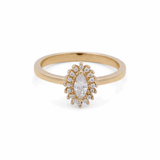 14K Yellow Gold Marquise with Cz Fashion Women's Ring - Miral Jewelry