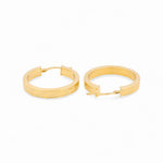 14K Yellow Gold Medium Greek Hoop Earrings - Miral Jewelry