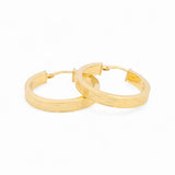14K Yellow Gold Medium Greek Hoop Earrings - Miral Jewelry