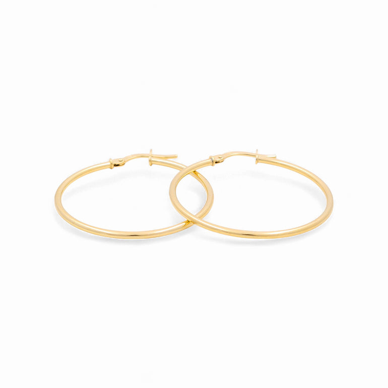 14K Yellow Gold Medium Hoop Earrings - Miral Jewelry