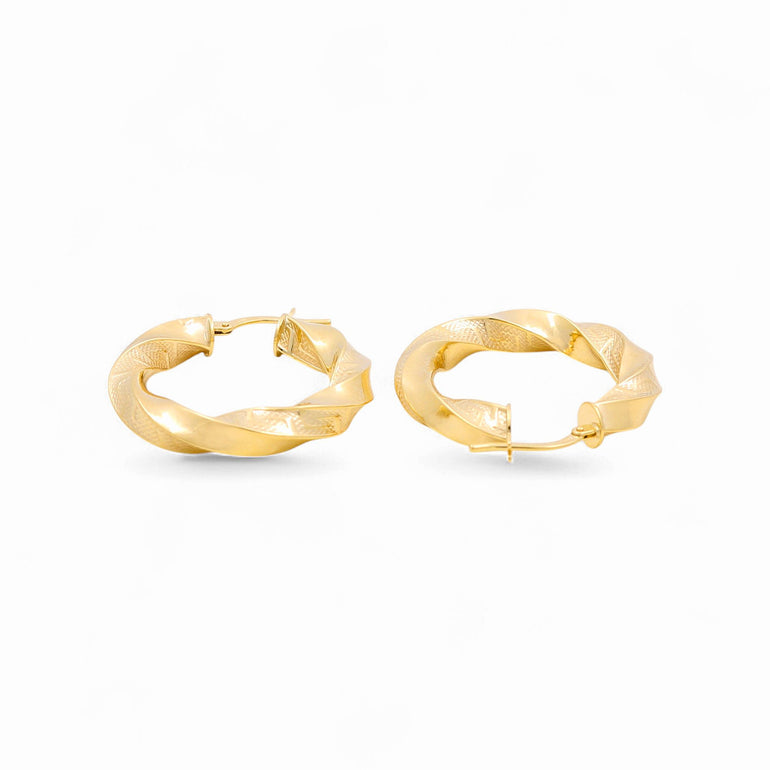 14K Yellow Gold Medium Hoop Earrings - Miral Jewelry